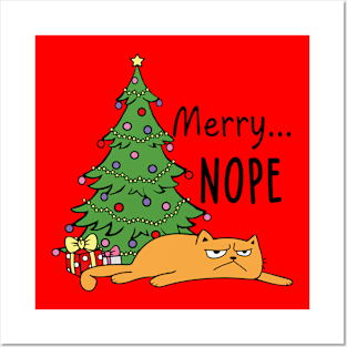 Merry Nope - Angry Cat Posters and Art